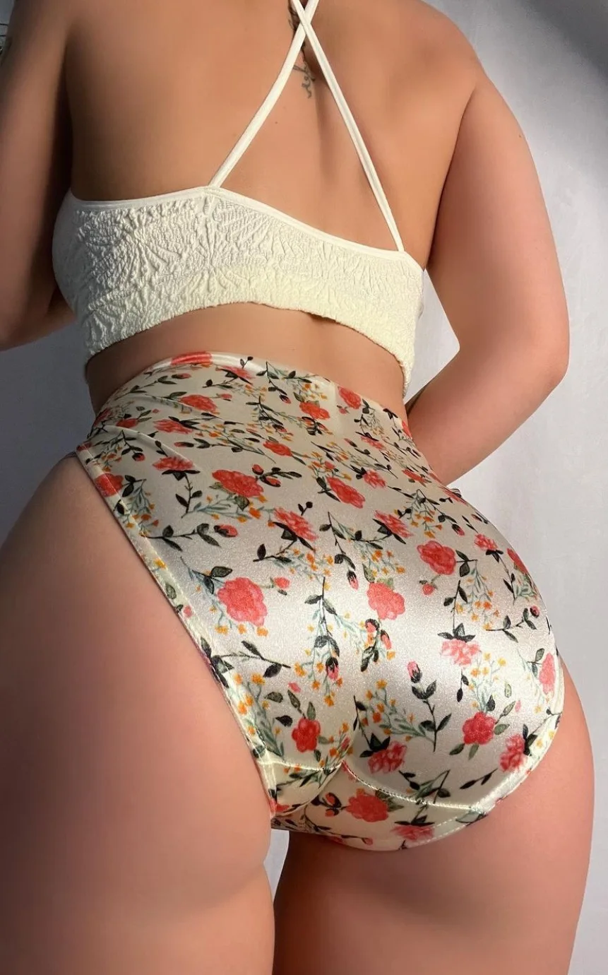 Roses Satin Hipster Panties